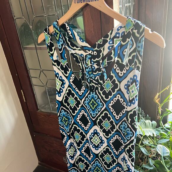 INC International Concept  Blue-Green Strappy Maxi Bodycon Dress Size XL Boho - Picture 11 of 17